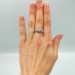 Gothic Silver Ring with Sapphire and Vine Motif