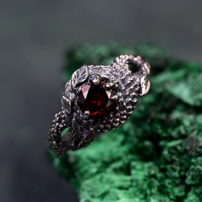 Silver Dragon Scale Ring: Handcrafted Mystical Fantasy Jewelry