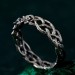 Elegant Topaz Leaf Ring – Silver Nature-Inspired Gemstone Ring for Women
