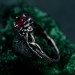 Flame of the Lotus: Gothic Ruby Ring