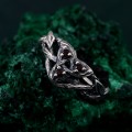 Crimson Trinity: Gothic Garnet Ring