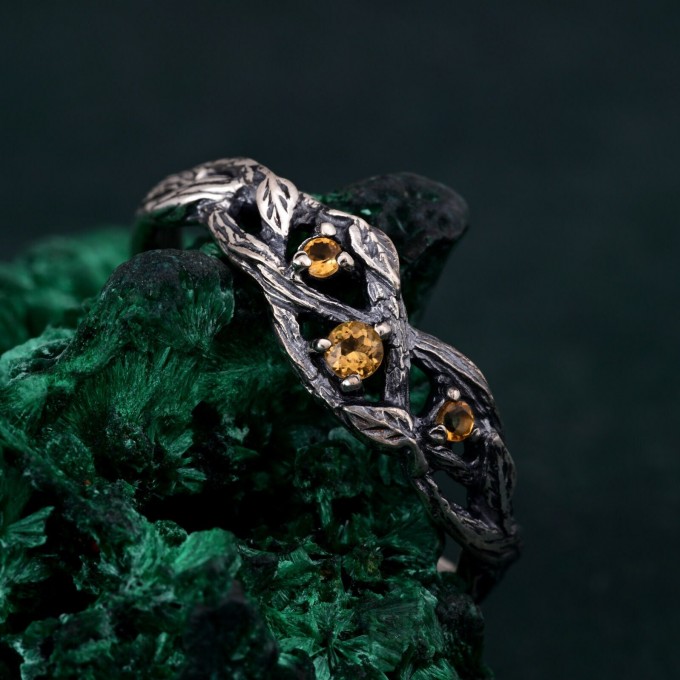 Elegant Braid Tree Branch Ring for Men – Pagan Twist Branch Engagement Ring