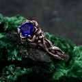 Leaf Embrace Sapphire Ring – Artistic Sterling Silver Botanical Engagement JewelryLeaf Embrace Sapphire Ring – Artistic Sterling Silver Botanical Engagement Jewelry