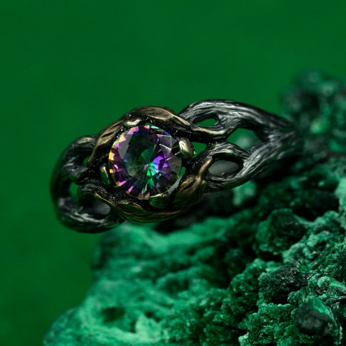 Enchanted Mystic Ring - Artisan Crafted Sterling Silver Twig Band