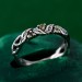 Silver Forest Fairy Ring: Whimsical Vine and Willow Leaf Design