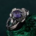 Twilight Dragon: Gothic Sapphire Dragon Ring