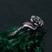 Enchanted Forest Silver Ring - Elegant Garnet & Moth Twig Design