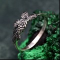 Gothic Silver Ring with Thistle-Inspired Design