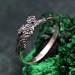Gothic Silver Ring with Thistle-Inspired Design