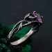 Unique Amethyst Silver Ring – Twisted Branch Design, Nature-Inspired, Handcrafted Elegant Jewelry for Her