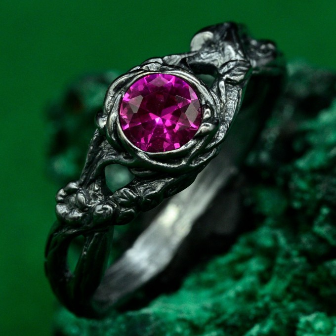 Handcrafted 925 Silver Ruby Ring – Elegant Minimalist Jewelry for Women