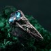 Handcrafted Topaz Leaf Ring – Artisan Silver Branch Design for Nature Lovers