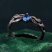 Leaves of Serenity: Gothic Blue Gemstone Ring