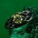 Mystical Forest Ring with Peridot and Leafy Blossom Design