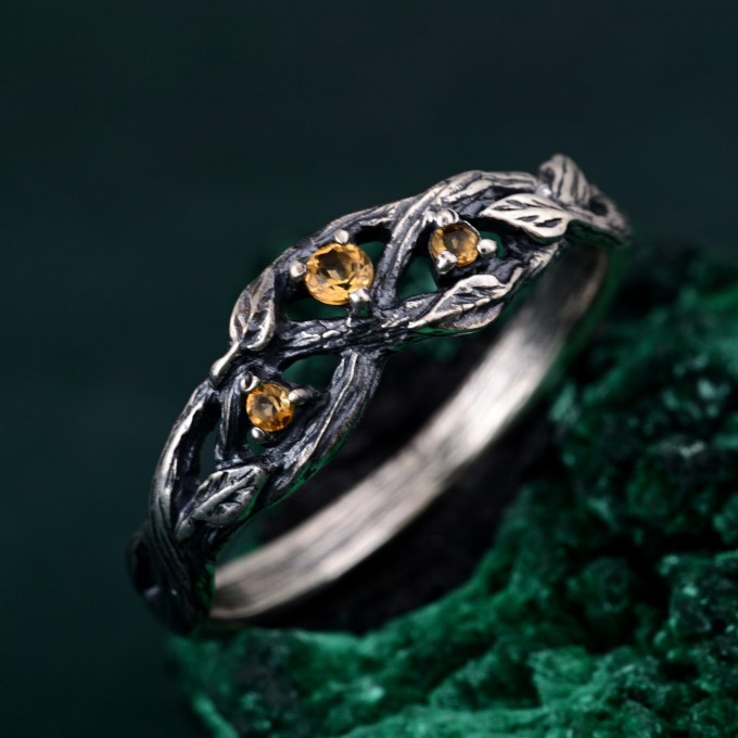 Elegant Braid Tree Branch Ring for Men – Pagan Twist Branch Engagement Ring