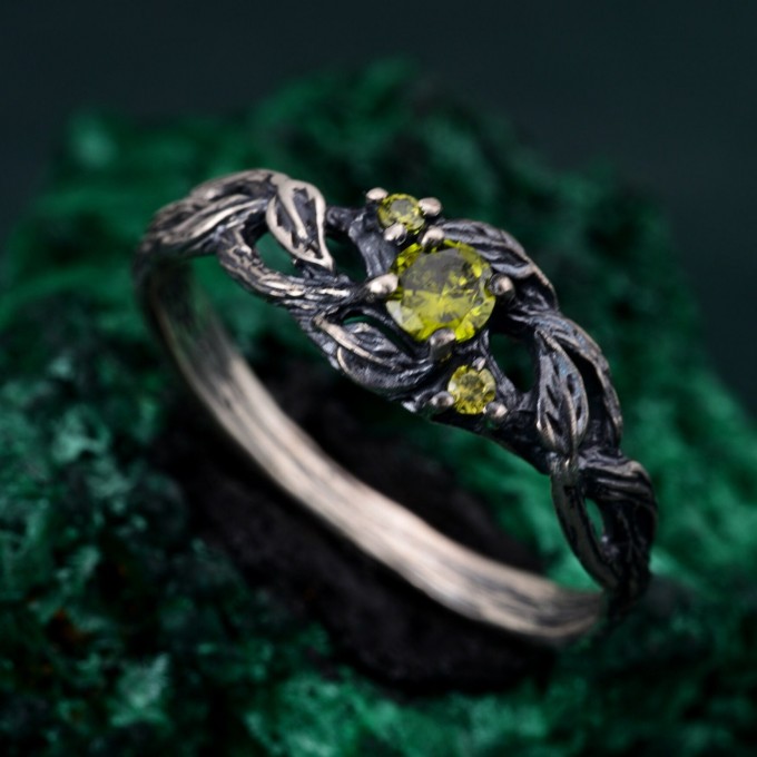 Women's Wedding Bands – Nature's Finest Tree of Life Band, Leafy Splendor Silver Woodland Engagement Ring