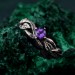 Leafy Branch with Amethyst Ring – Nature's Gemstone Adornment