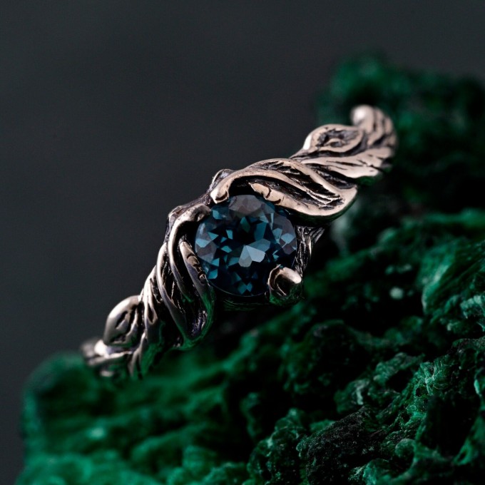 Woodland Promise Ring – Enchanted Forest Engagement Ring, Nature-Inspired Twig Band, Rustic Silver Jewelry for Women