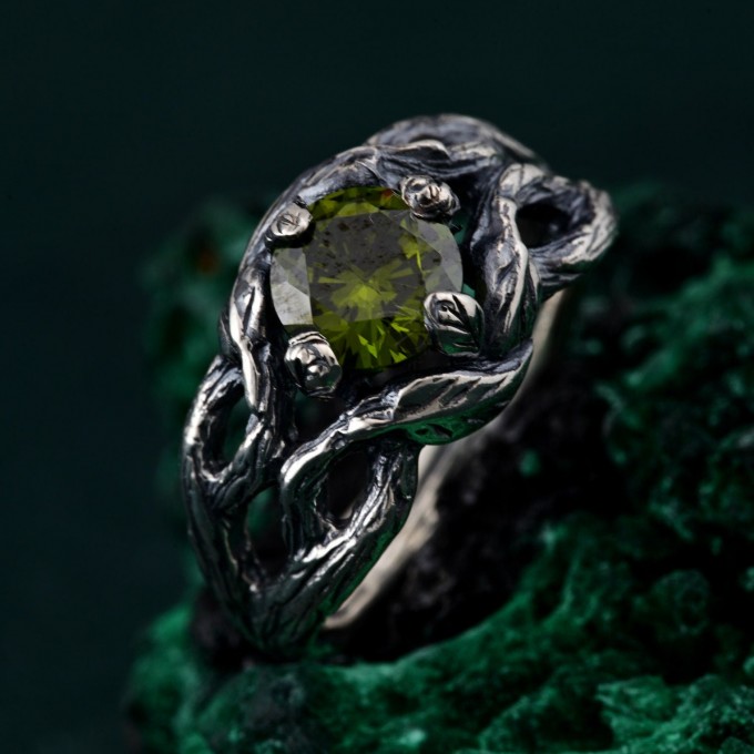 Woodland Elegance Ring – Silver Tree Bark Band, Nature-Inspired Texture, Rustic Tree Forest Ring