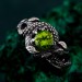 Exquisite Peridot Serpent Ring - Vintage Dragon Mystique in Fantasy Silver