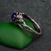 Petals of Dusk: Gothic Sapphire Ring