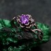 Enchanted Bloom: Gothic Sterling Silver Ring with Amethyst