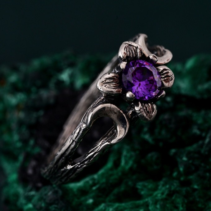 Triple Moon Goddess Ring – Floral Moon Ring, Silver Moon Trio, Celestial Silver Moon Ring, Crescent Goddess Ring, Engagement Ring