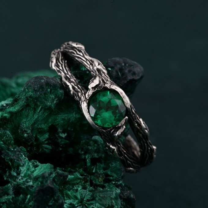 Nightfall Sterling Ring with Shadowed Elegance
