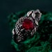 Serpent's Flame: Gothic Ruby Snake Ring
