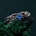 Leaves of Serenity: Gothic Blue Gemstone Ring