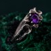 Moonlit Blossom: Gothic Amethyst Ring