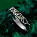 Peridot Engagement Ring with Celtic Wood Texture