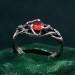 Celtic Garnet Silver Ring - Timeless Celtic Elegance
