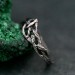 Enchanted Forest Silver Ring - Handcrafted Unique Design with Leaf and Triskele Accents