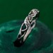 Delicate Leafy Silver Peridot Ring – Graceful Twig and Foliage Band
