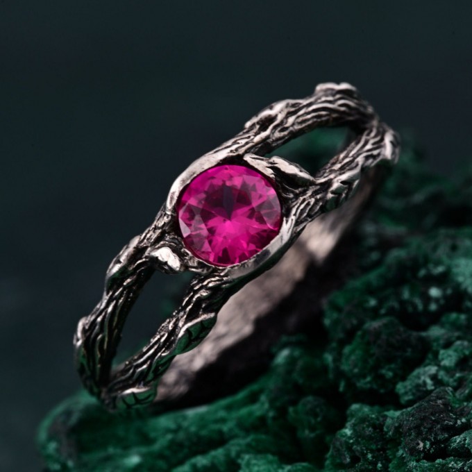 Branch ring in silver, Silver Branch Band, Nature's Touch Ring, Silverwood Wrap Ring, Twiggy Silver Ring, Woodland Branch Band