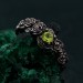 Peridot Blossom Silver Ring