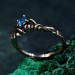 Elvish Nature Bridal Ring for Women – Silver Twig and Ginkgo Biloba Leaf Engagement Ring, Boho Chic Silver Jewelry