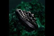Ring with Mushrooms, Unisex Gothic Wedding Band, Witchy Elegance: Statement Ring, Gothic Ring, Unique Silver Ring, Geometric Finger Ring