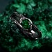 Shadowed Elegance Ring: Gothic Noir Silver Band