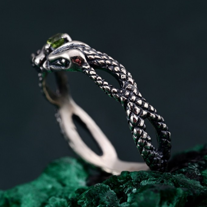 Serpentine Embrace Ring: Unique Twisted and Entwined Snake Band