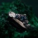 Whispers of Dusk: Gothic Leaf Sapphire Ring