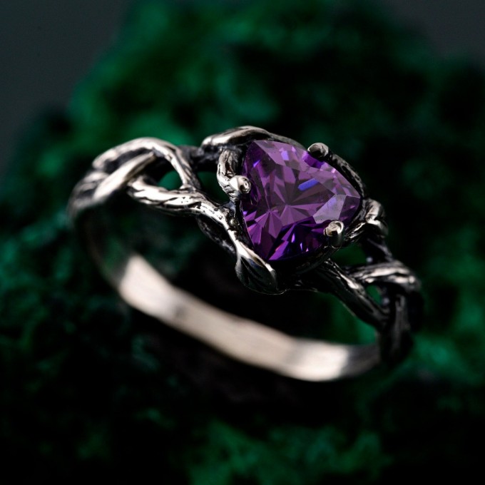 Handmade Topaz Twig Ring – Botanical Nature-Inspired Jewelry