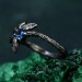Enchanted Butterfly Silver Ring with Blue Gemstone