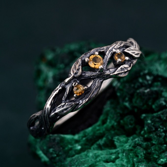 Elegant Braid Tree Branch Ring for Men – Pagan Twist Branch Engagement Ring