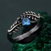 Topaz Fern Branchlet Ring – Whispering Fern Ring, Twig and Fern Ring, Woodland Fern Band, Graceful Frond Ring
