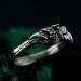 Unique Butterfly Engagement Ring – Nature-Inspired Design with Emerald, Twig Engagement Ring in Sterling Silver