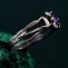 Floral Triple Moon Goddess Ring in Silver