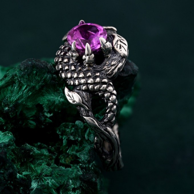 Scale of the Dragon Ring: Mythical Silver Design