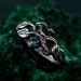 Topaz Enchantment Gothic Ring – Mystical Unisex Wedding Band, Witchy Statement Topaz Ring, Unique Gothic Gemstone Jewel